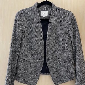 Loft tweet blazer, black and white, size 6